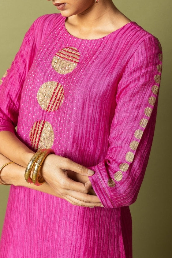 Textured Silk Linen Block and handwork Set | Oregano