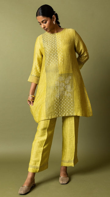 Lime Textured Silk Linen Block Set