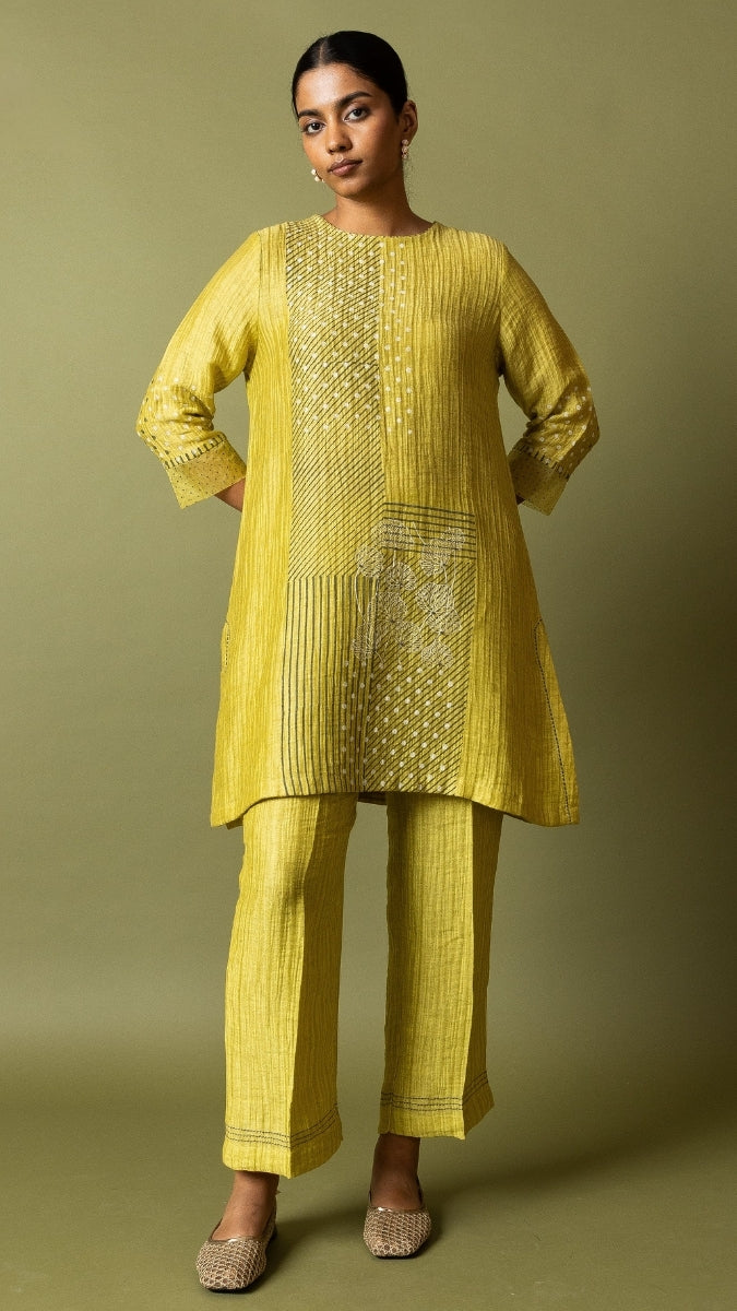 Lime Textured Silk Linen Block Set