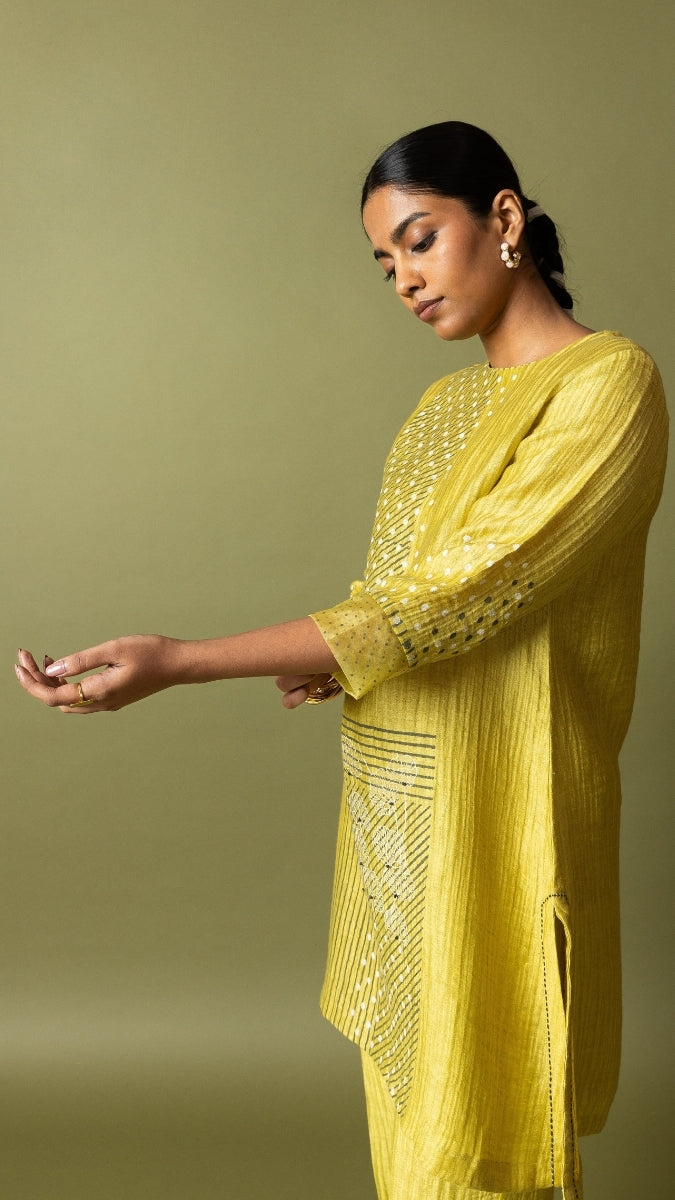 Lime Textured Silk Linen Block Set