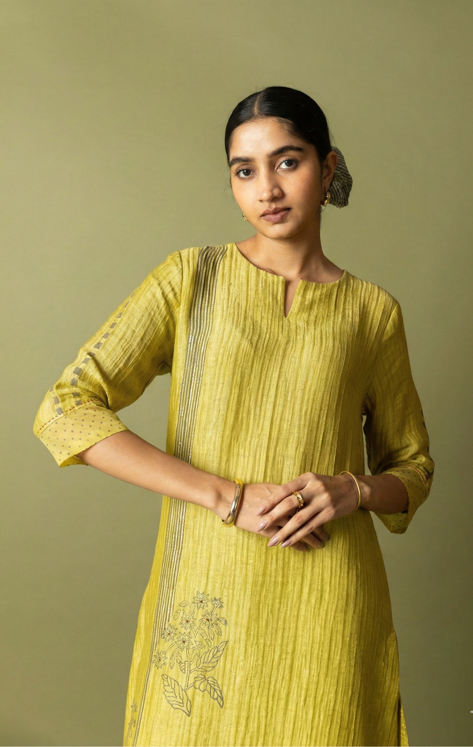 Natural Textured Silk Linen Set