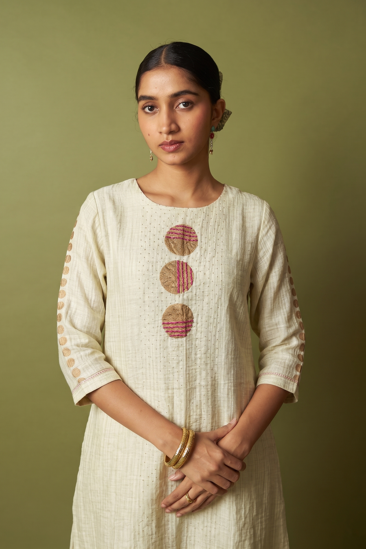 Textured Silk Linen Block and handwork Set