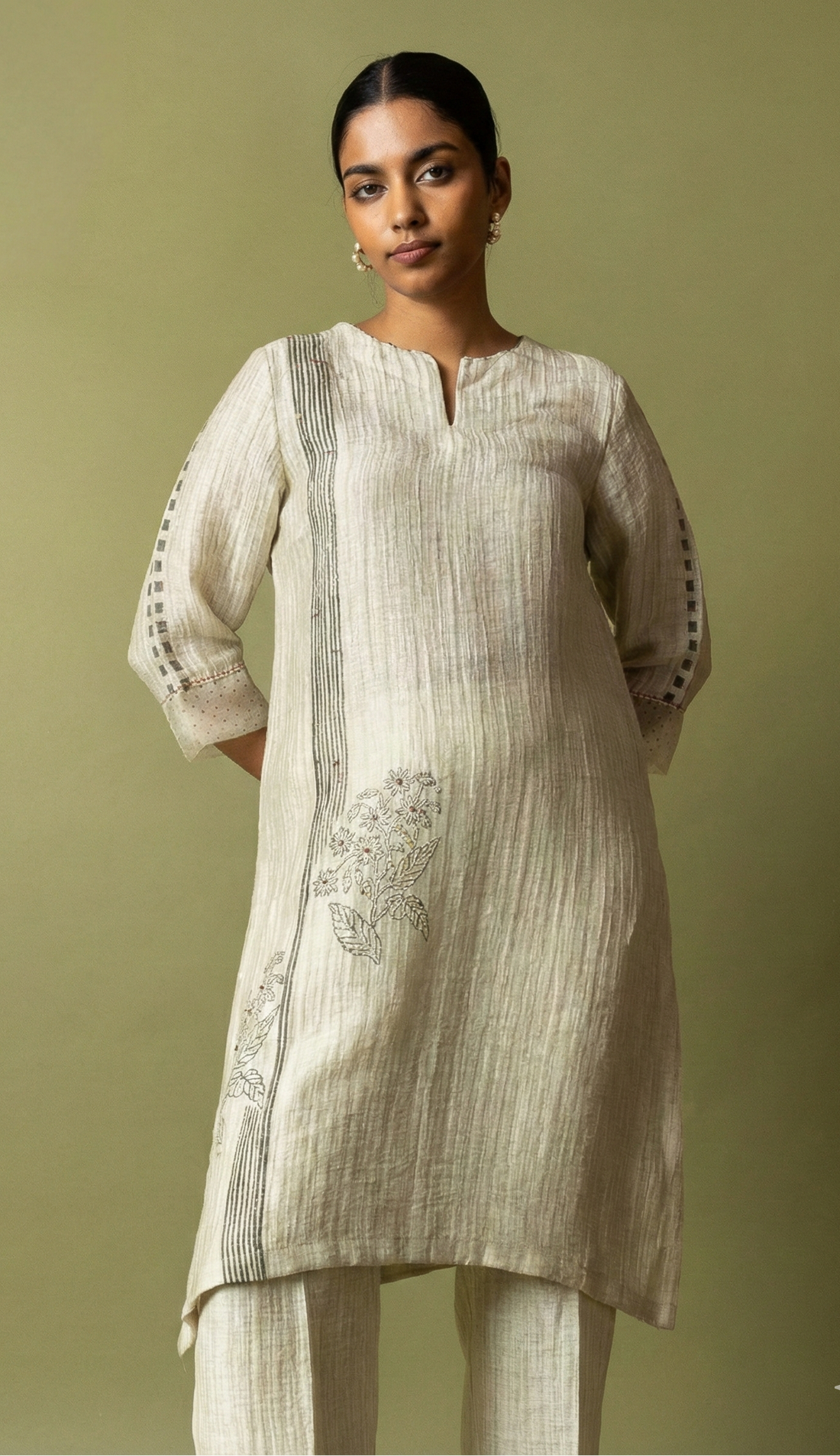 Natural Textured Silk Linen Set