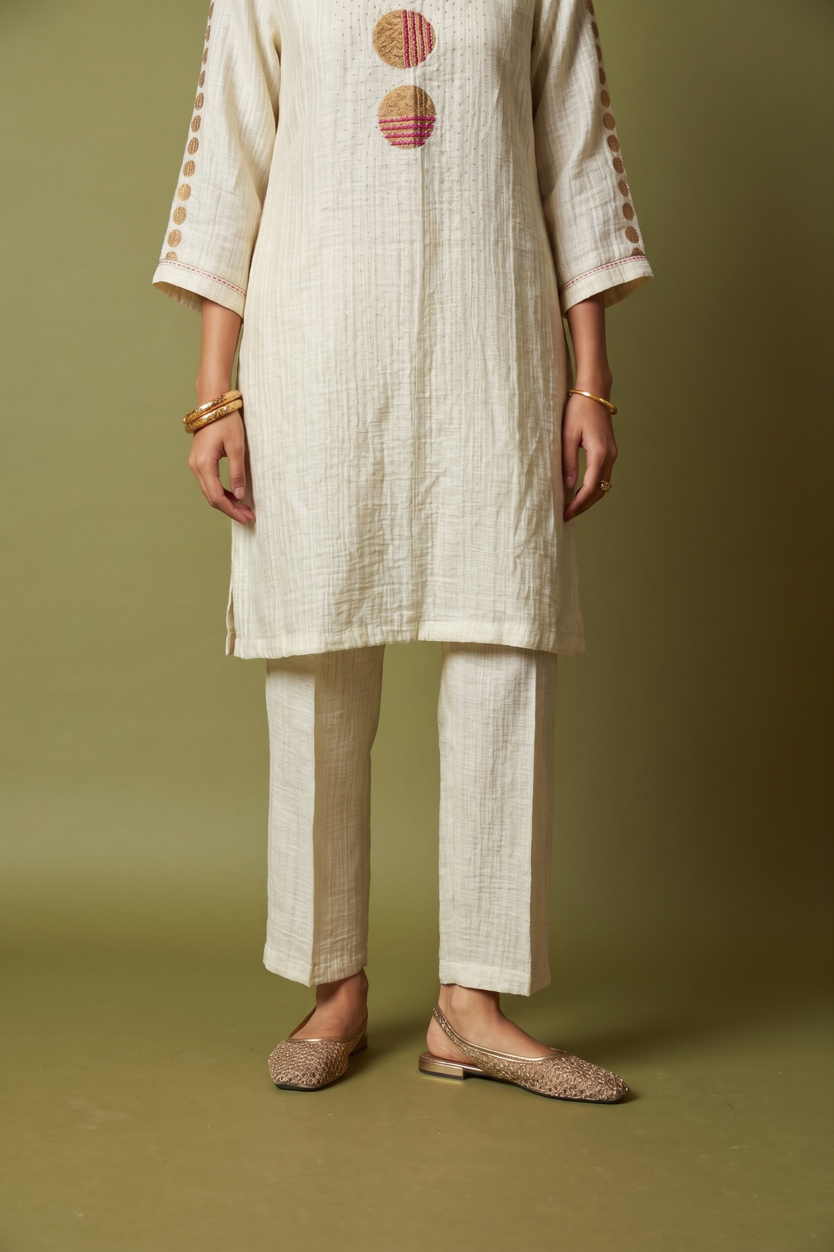 Textured Silk Linen Block and handwork Set