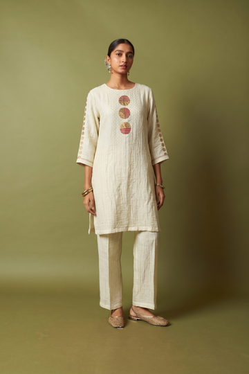 Textured Silk Linen Block and handwork Set