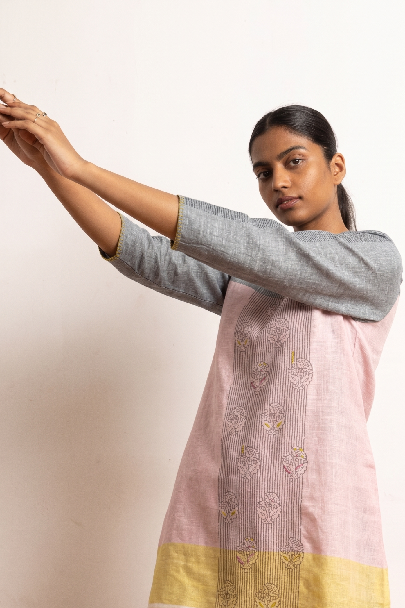Block Printed Pink Coord Set | Oregano