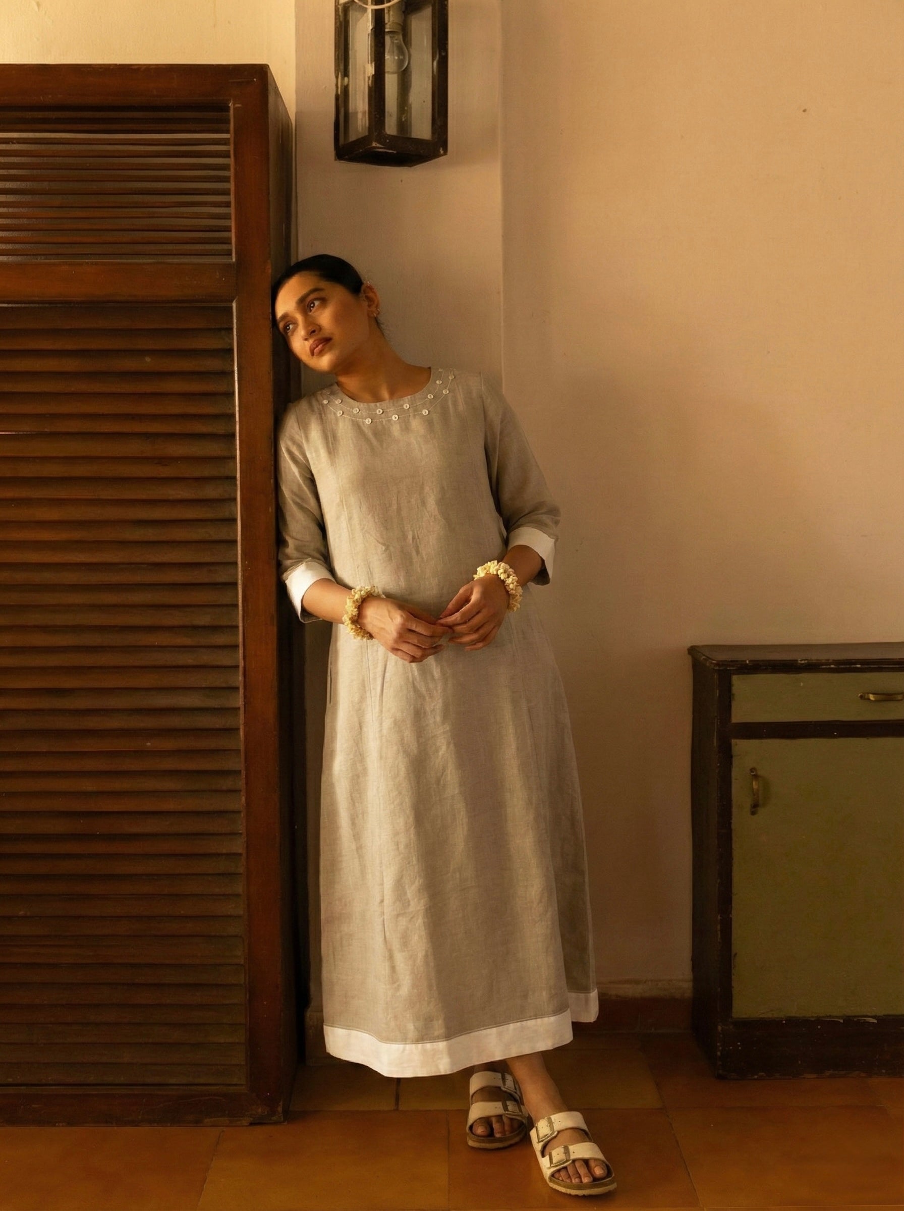 Linen A-line Dress | Oregano