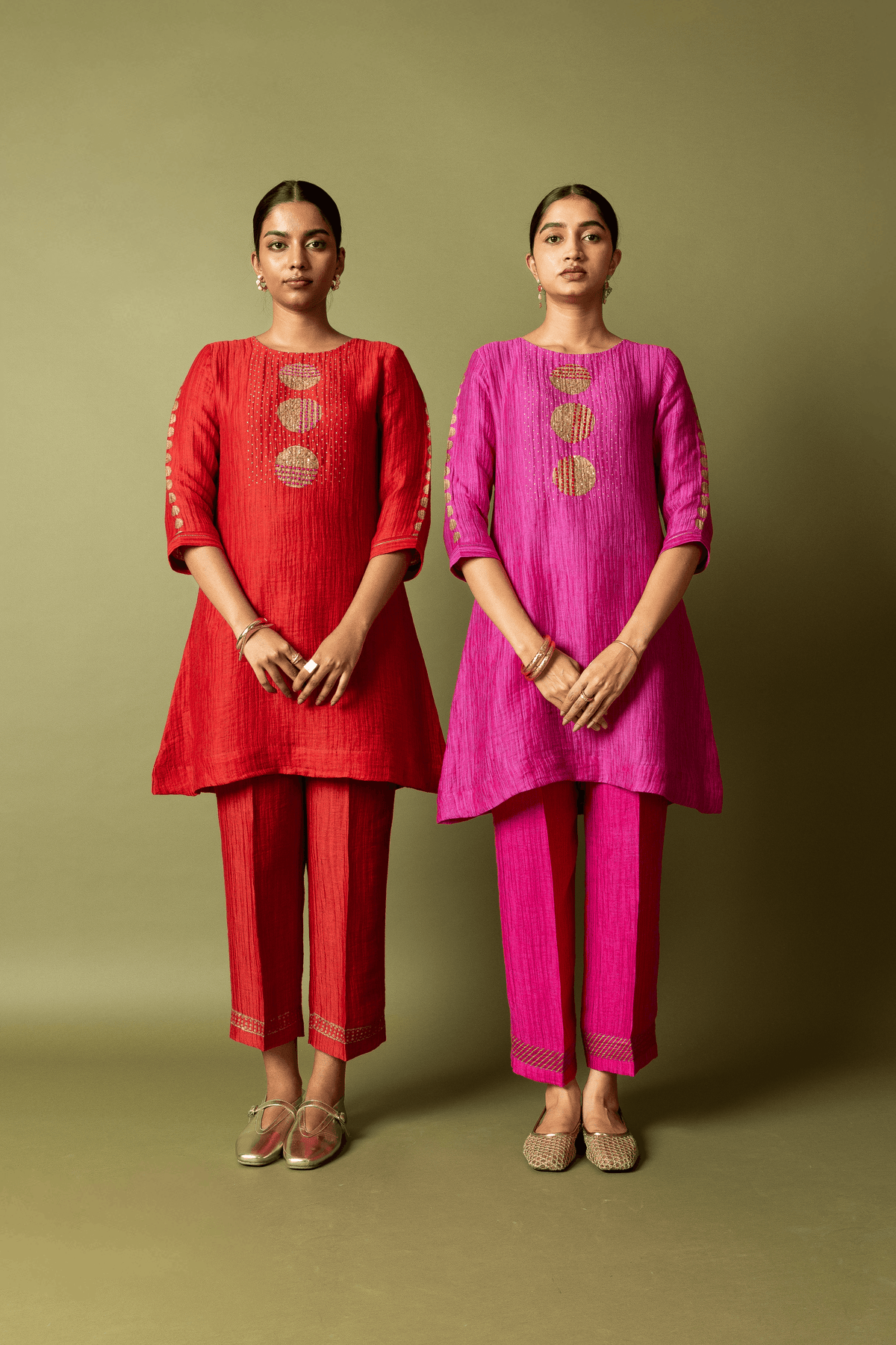 Textured Silk Linen Block and handwork Set