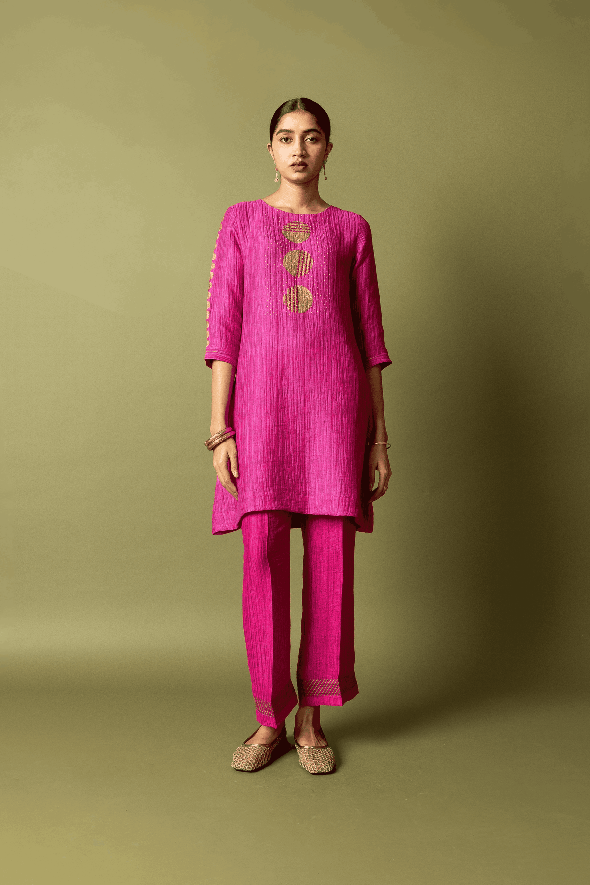 Textured Silk Linen Block and handwork Set