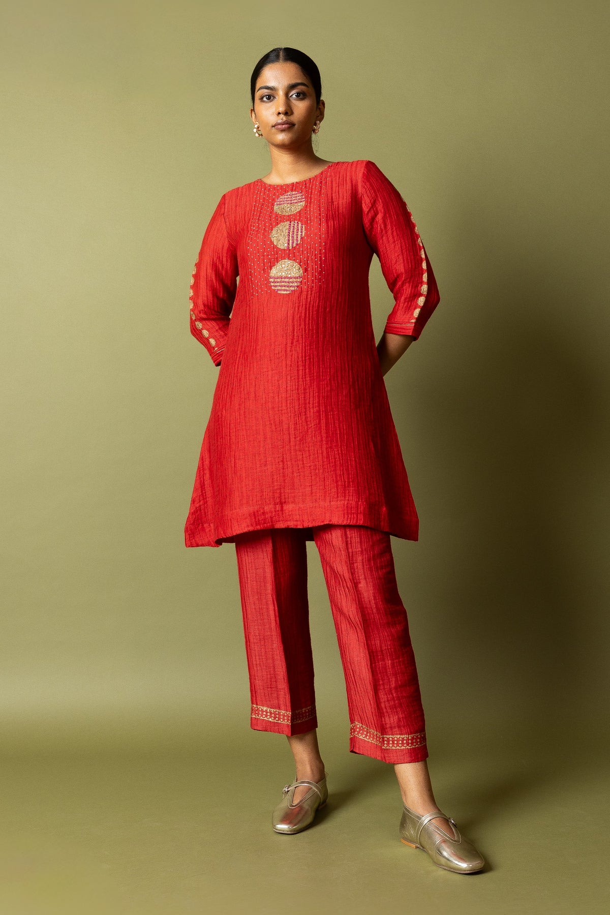 Textured Silk Linen Block and handwork Set