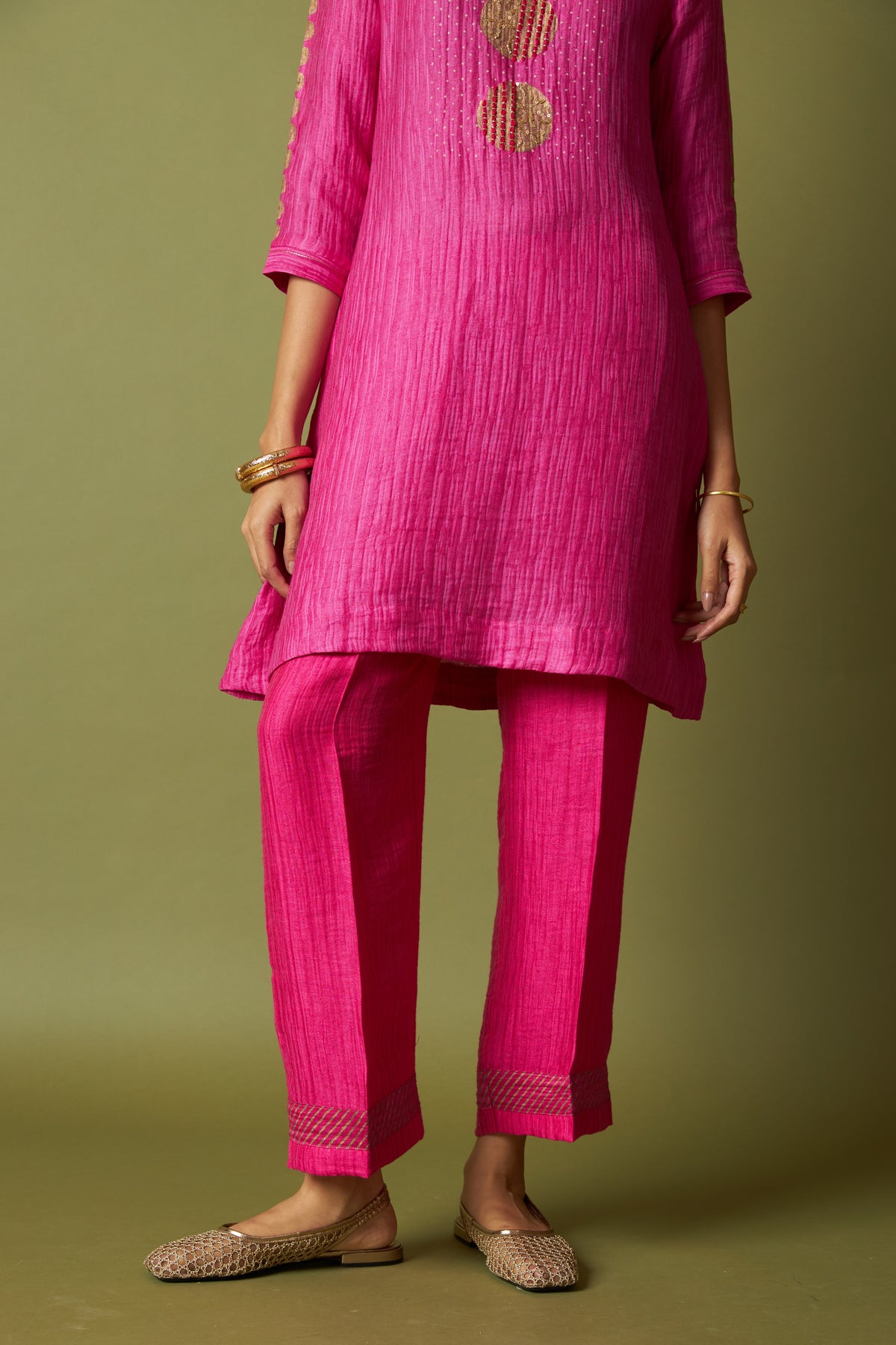 Textured Silk Linen Block and handwork Set