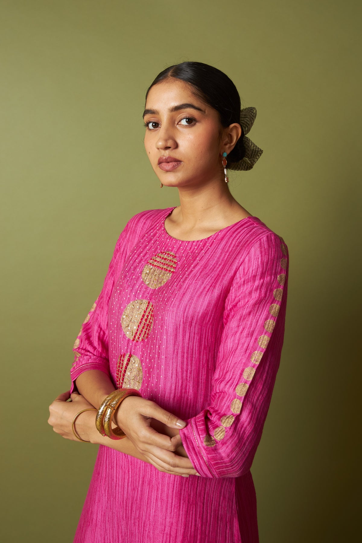 Textured Silk Linen Block and handwork Set
